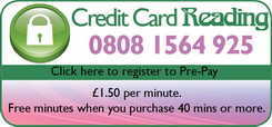 Pre-pay for your psychic reading using your credit card.